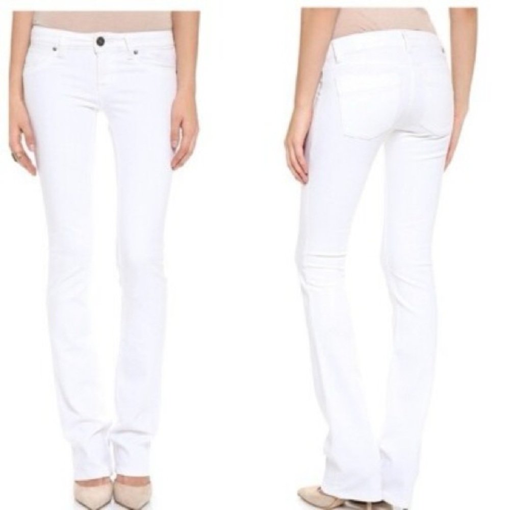 DL1961 Cindy White Slim Bootcut Jeans, 24